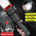 super Powerful 2-in-1 3000mah Emergency Flashlight & Charging Bank Waterproof LED Powerful Torch 1KM Range Torch Light High Power Long Distance 1 km,1000 Meter Long Range, 3300 mAh / High Battery Back up Water Resistance Rechargeable Led. 