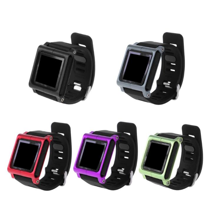 Silicone Strap ＆ Metal Cover for Apple iPod Nano 6 6th Waterproof Bracelet Durable Smartwatch Case Smart Watch Accessory P0RC