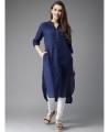 Navy Blue Cotton Kurti for Ladies. 