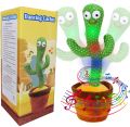 Rechargeable Dancing and Singing Cactus Toy with Recording Lighting Repeats What You Say Fun Toy Gifts for Boys and Girls. 