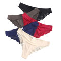 Women/Girl Seamless Lingerie Female Panties Underwear Lace Low-rise Pants Transparent Briefs Floral Penties Underpants. 