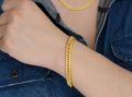 NEW Elegant Mens Plated Gold Chain Hand Chain Bracelets Gold Color Fashion Jewelry Wholesale Wristband Hand Bracelets Gift for girls and boys. 