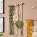 Macrame Wall Hanging Decor Hand Woven Bohemian Tapestry Boho Style Braided Tassels Pendant for Dining Room Cafe Background Office Home Decor. 