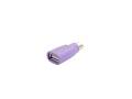 Purple PS2 male to USB female plug ps2 to usb round head mouse keyboard interface converter computer adapter. 