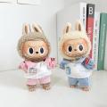 SF Labubu Clothes only] 15cm pendant blind box with cloth for couples sweater casual shirt keychain doll clothes. 