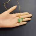 Anniyo Color Flag Nigeria Jamaica With Rhinestone Africa Maps Pendant Necklaces Ethnic Jewelry #122721. 