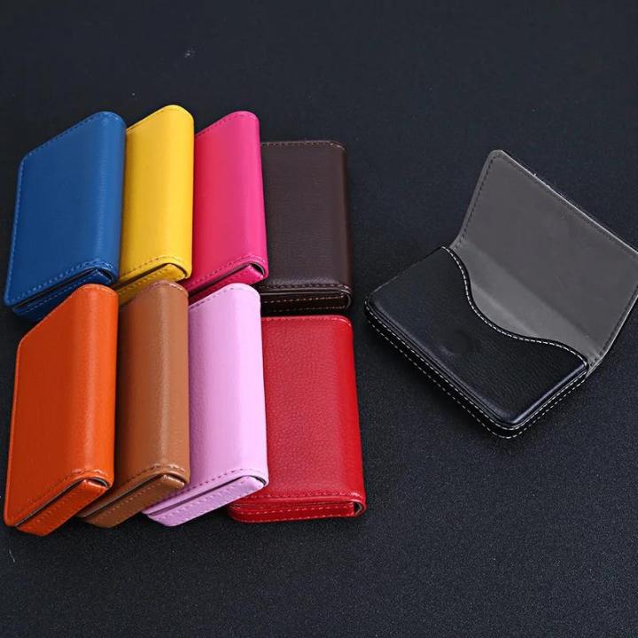 Superman Ruoias Multicolor High-Grade PU Leather+stainless Steel Metal Card Box Magnetic Business Card Holder Men/Women Credit Bank Card Case