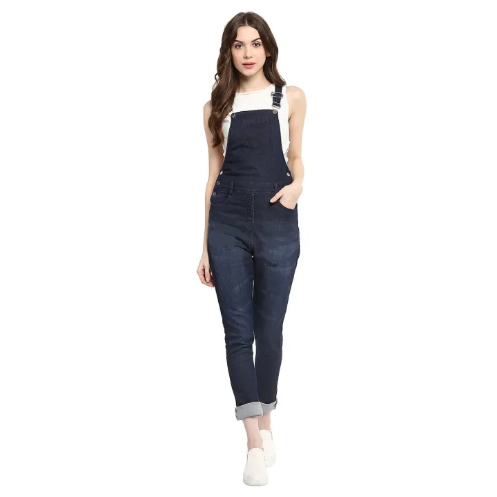 Girls%20women%20navy%20blue%20denim%20romper%20jumpsuit%20-%20Image%203