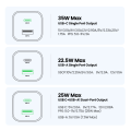 UGREEN 35W GaN USB C Wall Charger 1A1C Dual Port Fast Charging PD 3.0 QC 4.0, US EU Plug Options with Optional USB C Cable, Compatible with Samsung Galaxy S25 S24 Ultra, iPhone 16 15 Pro Max, OPPO Reno 12 11, Xiaomi 15 Pro. 
