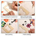 Kids Wooden Drawing Stencils Kit Drawing Board Toys Coloring Puzzle Arts Crafts Set Educational Toys For Kids Accessories. 