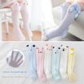 【HOT】 Kids Children's Socks For Girls Boys Bow Knee High Fishnet Socks Soft Cotton Cartoon Anti-Mosquito Socks Newborn Socken Clothing. 