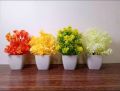 Pack of 4 Mini Plant Artificial Decoration Piece with pot Best for home & Office Decoration purpose. 