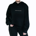 Too late to die black hoodie for women. 