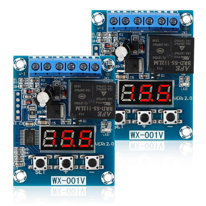 2PCS Low Voltage Cutoff, Battery Voltage Monitor Module DC 12V Low Voltage Cut Off Charge Discharge Protection Board Easy Install Easy to Use