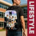 Bts Army Backpack With Laptop Partition Digital Printed Bag. 