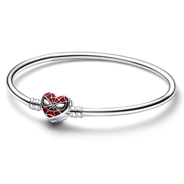 Marvel Bangle Bracelet Spiderman The Avengers Snake Chain Bracelet Iron Man Captain America Thor Sterling Silver Beads Bracelet