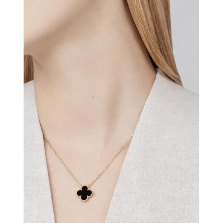 Trendy korean Vintage Lucky Four Leaf Clover Necklaces for girls, jewellery for girls/women, fashion luxury accessories, Pendant necklace Stainless Steel Jewelry Gift, Lucky Charm Necklace for girls by HACHEM MALL