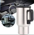 12V Car Charging Electric Kettle Stainless Steel Heated Thermos Travel Coffee Mug, Silver(use only for  keeping warm.Can't be used for making tea or boiling water). 