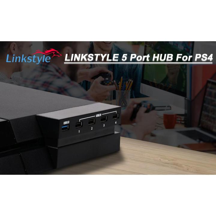 5 Port USB HUB For PS4 Slim USB 3.0/2.0 High Speed Charger Controller Splitter