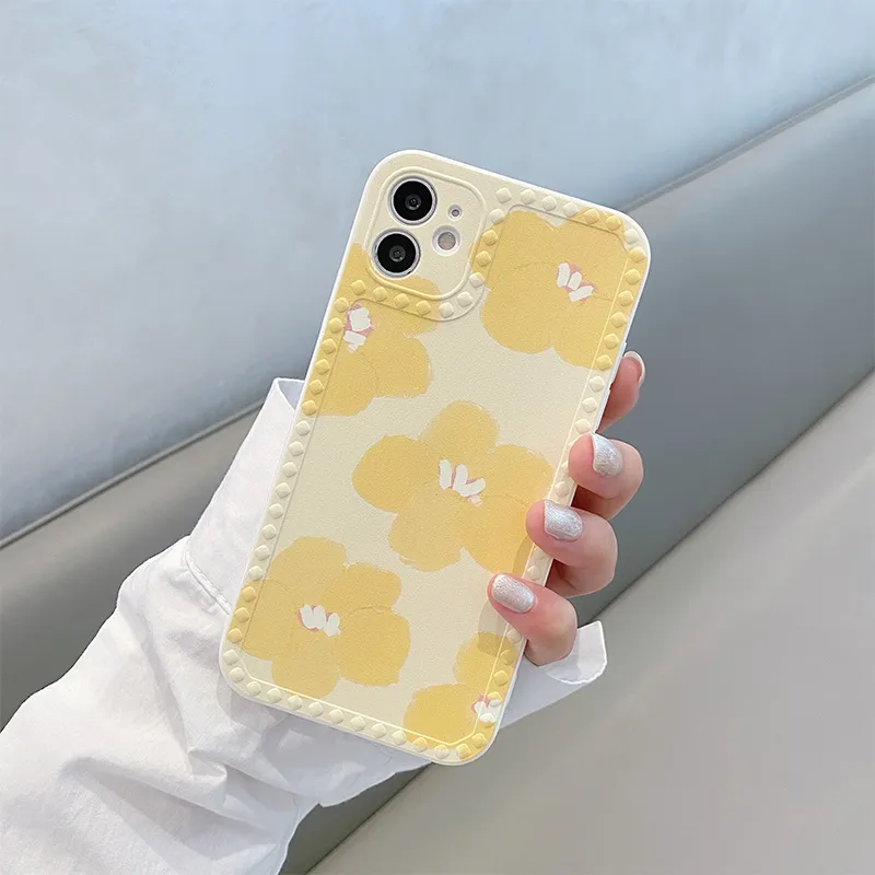 Cute Yellow Phone Cover Cute Yellow Little Flower Pattern Soft