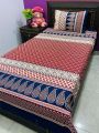 Single Bedsheet 3D-Crystal Design Cotton Printed Bed Sheet Set -Multicolored. 