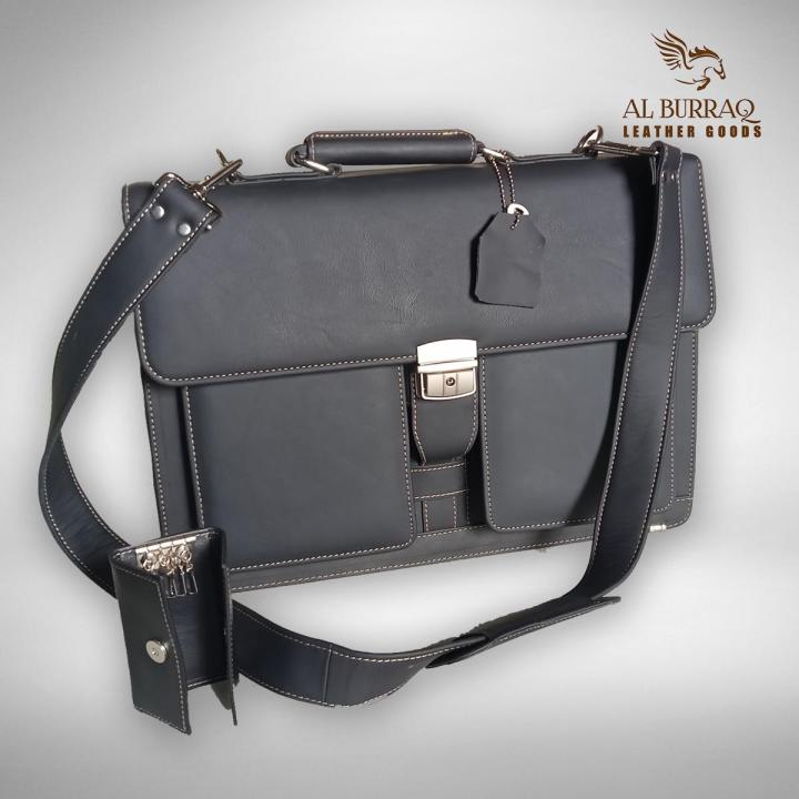 (0riginal Leather) file bag brifecase and laptop bag man and woman useable and one leather (cardholder) freee