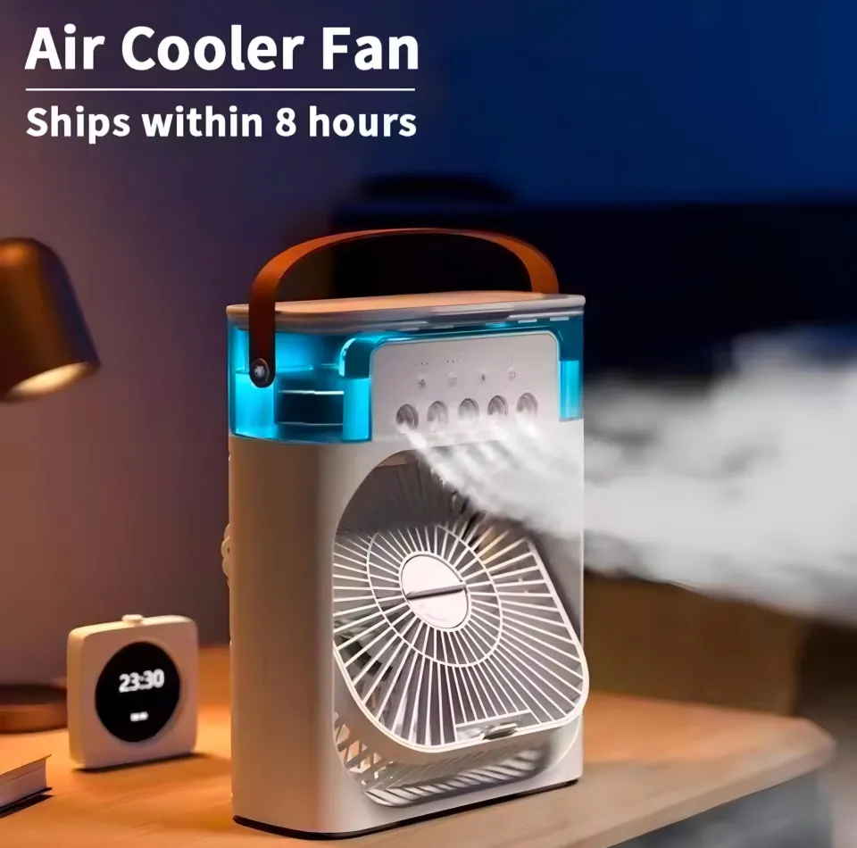 Portable Air Conditioner Fan,900ML Personal Air Conditioner with Ice  Tray,5in1 Timming Evaporative Air Cooler,Cooling Fan with 7 Colors Light, 5  ...
