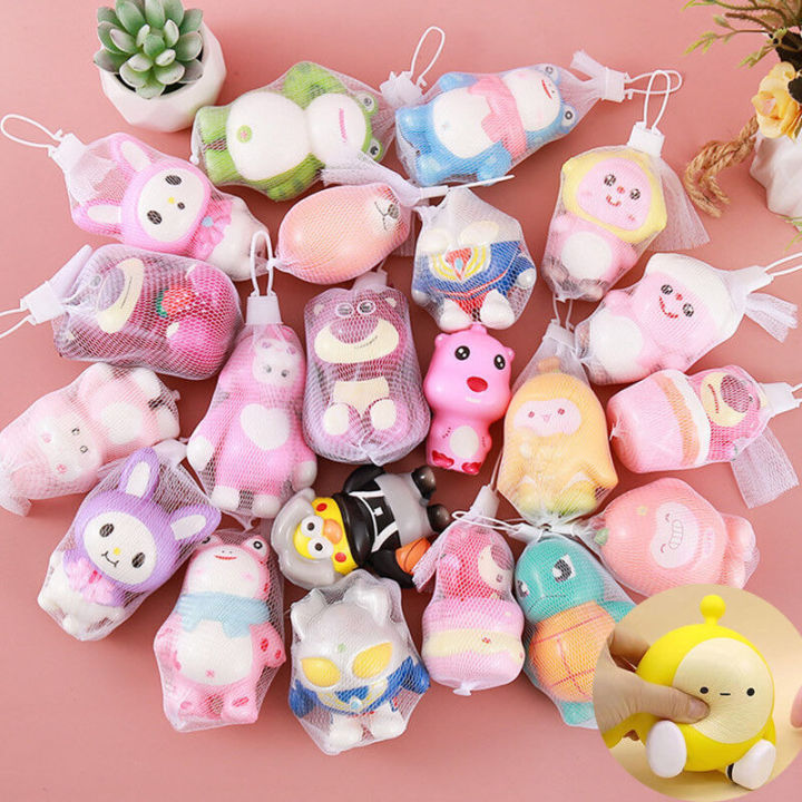 Cute Cartoon Sanrio SpongeBob Tamagon Doll Stress Relief Kawaii Finger Press Rebound Vent Anxiety Squishy Toys Kids