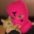 Fashion Men Women Embroidery Balaclava Warm 3 Holes Full Face Cover Broken Heart Hood Knitted Balaclava Face Mask Winter Ski Mask for Winter Adult Supplies Vintage. 
