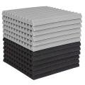 12 Pcs Acoustic Foam d,Studio Wedge Tile,Acoustic Foam Soundproof Pyramid Studio Treatment Wall Panel 2.5X30X30cm. 