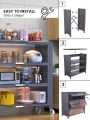 Kitchen Home Storage Organizer Cabinet Shelves with Doors & Wheels. 