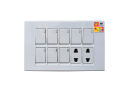 8 Switches+2 China Fitting Board Sockets Plate White For Trendy Walls. 