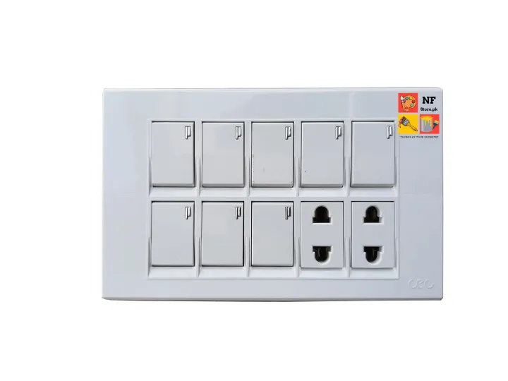 8%20Switches+2%20China%20Fitting%20Board%20Sockets%20Plate%20White%20For%20Trendy%20Walls%20-%20Image%202