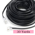 Telephone Cord, Phone Cord, Telephone Extension Line Cord Cable Wire, Land phone line,2/3/4/5/6/7/8/9/10/12/14/16/18/20/25/30Feets  Black. 