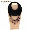 New Design Scarf Necklace for Women fashion 11colors Statement Necklace scarf for wrapped woman Muslim foulard femme jewelry. 