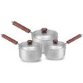 Saucepan Metal Finish Alminium base heavy wight All Sizes Mention. 
