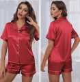 Luxury 2 / 3 Pcs Short / Long Silk Pajama Set For Women / Night Dress For Girls Cami Top / Shorts Premium Matte Satin PJ Set Nighties For Women / Lingerie Sleepwear. 