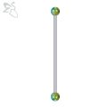 ZS 1 PC Bat Snake Shape Stainless Steel Long Industrial Piercing For Women Men 14g CZ Crystal Ear Helix Piercings Jewelry 38MM. 