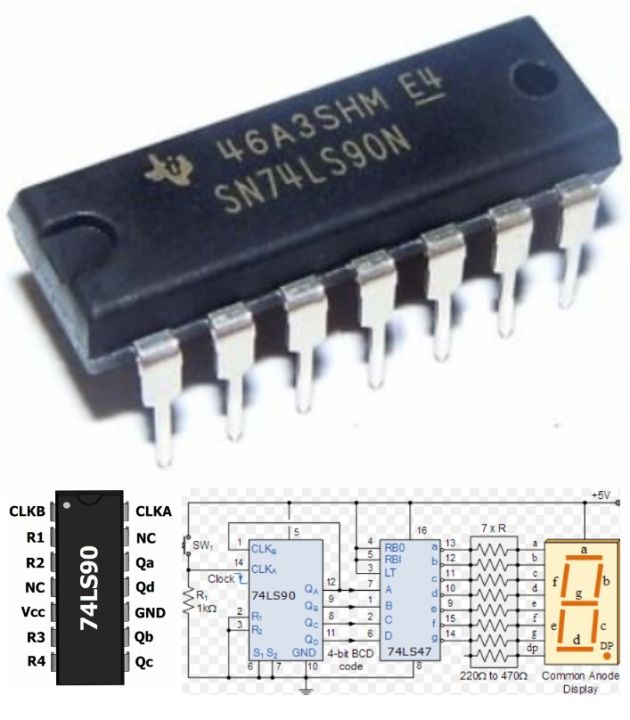 74ls90 ic عشق bcd کاؤنٹر 7490 74ls90 ic عشق bcd کاؤنٹر 7490