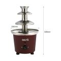 Salta Large Size Stainless Steel Chocolate Fountain Fondue Set Electric 3-Tier Machine with Hot Melting Pot Base (900ml Capacity). 