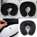 Flocking Plush Fabric Cover Inflatable Pillow Outdoor Travel Cushion U-Shaped Pillow Neck Pillow Travel Accessories Nap Pillow. 