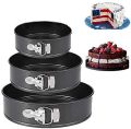 Black Aluminium Non-Stick Lift-and-Serve Quick Release Spring form Baking Pan Cake Tin Moulds. 