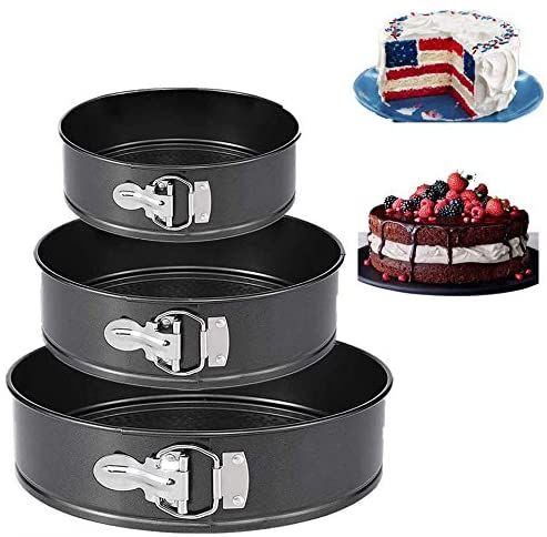Black Aluminium Non-Stick Lift-and-Serve Quick Release Spring form Baking Pan Cake Tin Moulds