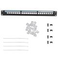 19Inch 24 Port Mountable Data Patch Panel CAT6 Network Cable Rack(Not Include Modules). 