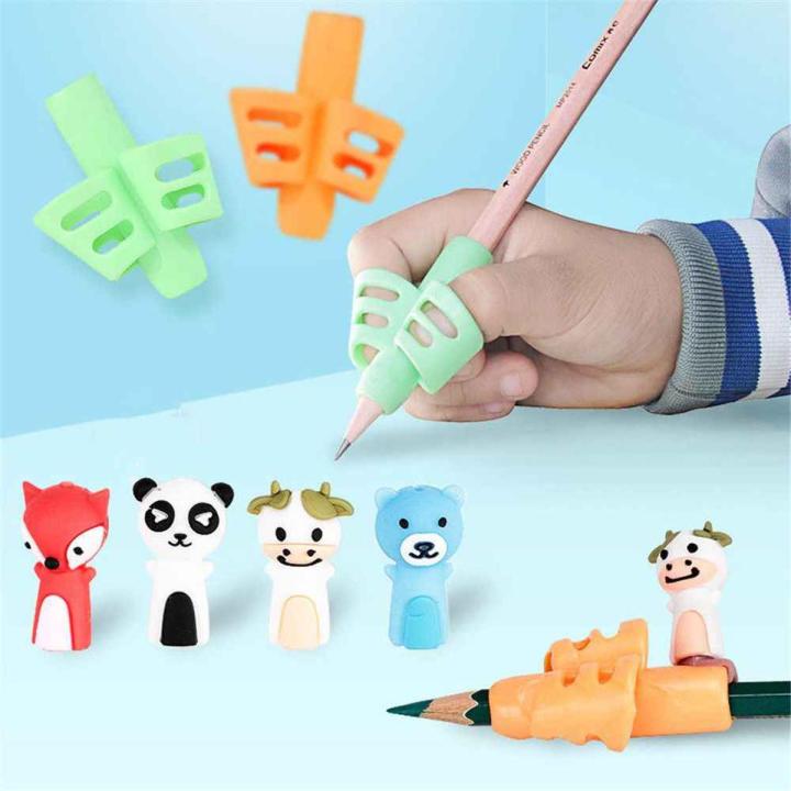 Pack Of 3 Children Pencil Holder Tools Silicone Two Finger Pencil Grip