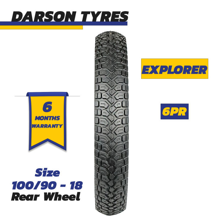 EXPLORER 100/90-18 (Rear Wheel) - CB 150CC Motorcycle Tyre and Tube Set DARSON TYRES