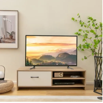 TV Stand for TVs up to 55" Inches Wooden TV Console Table Entertainment Center with one drawer and 2 Storage shelves