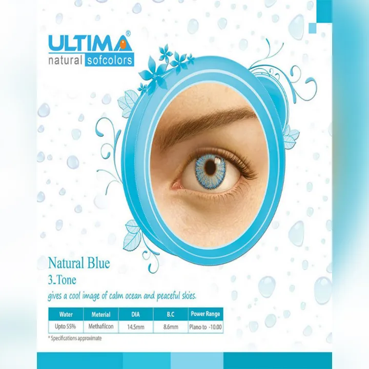 Ultima Color Contact Lenses - Natural Blue with FREE KIT (100% Original ...