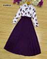 Dealistaan Stitched Butterfly Printed Top With Skirt & Belt 2Pc Dress For Women. 
