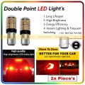 1157 LED Bulbs Amber Orange Double Point For Car And Bikes P21 BAY15D For DRL Indicators or Brake Light Hazard Blinker Lights. 